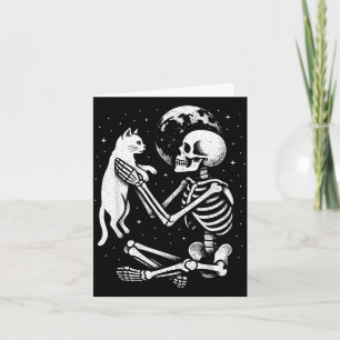Skelett Katzen Schädel Kätzchen Süß Goth Halloween Karte