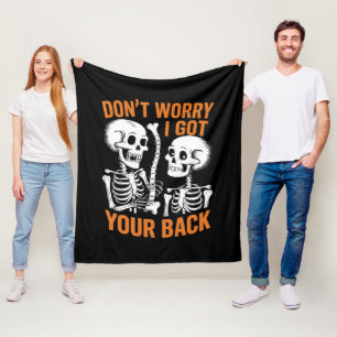 Skelett Keine Sorge, ich habe deinen Rücken Hallow Fleecedecke