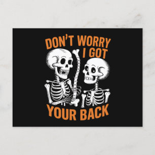 Skelett Keine Sorge, ich habe deinen Rücken Hallow Postkarte