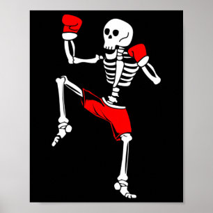 Skelett-Kickboxer Muay Thai Poster