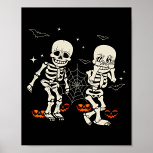 Skelett-Kinder Griddy-Tanz Halloween-Süßigkeiten o Poster