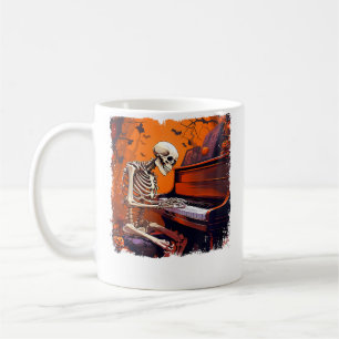Skelett Klaviergitarre Musikliebhaber Halloween Kaffeetasse