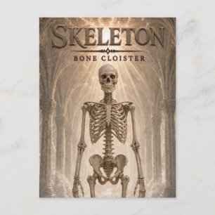 Skelett-Knochen-Kreuzgang Dark Cinema Postkarte