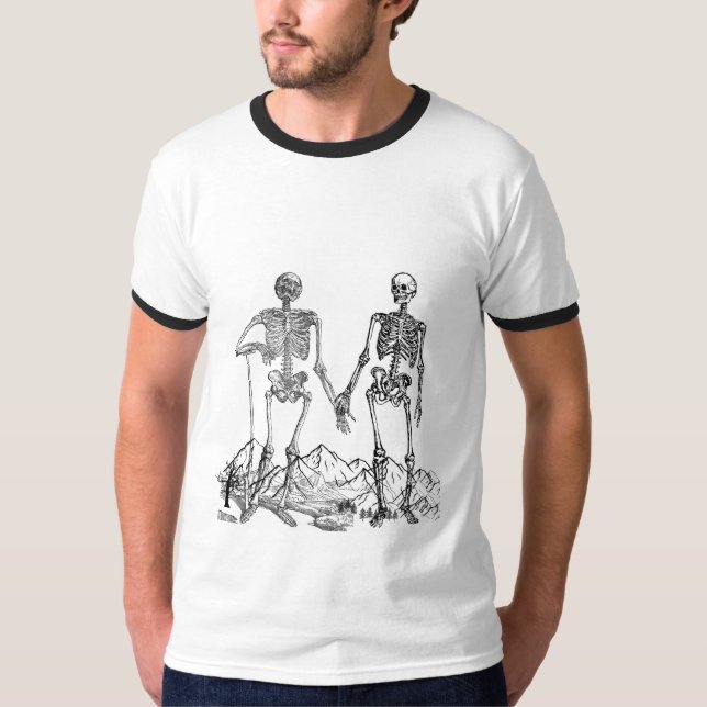 Skelett-Kunst-Mann T-Shirt (Vorderseite)