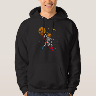 Skelett-Kürbis-Hockeyspieler-Halloween-Jungen-Mädc Hoodie
