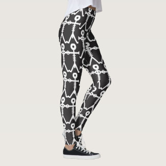 Skelett Liebe Symbol Schwarz-Weiß Leggings
