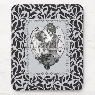 Skelett Liebespaar Hochzeitstanz Mousepad