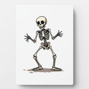 Skelett macht den Dab � Lustiger Halloween-Tanz-Sh Fotoplatte