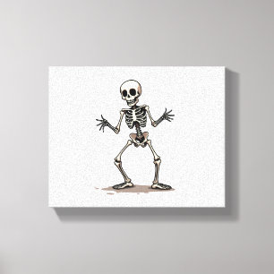Skelett macht den Dab – Lustiger Halloween-Tanz-Sh Leinwanddruck