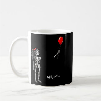 Skelett-Mädchen mit Luftballon Gothic Halloween Kaffeetasse