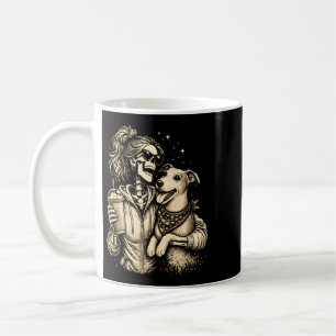 Skelett-Mädchen umarmt Hund - Cooler Gothic-Tierli Kaffeetasse