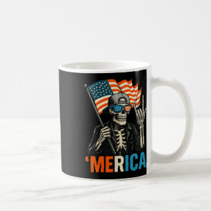 Skelett Merica Rock Amerikanische Flagge Patriotis Kaffeetasse
