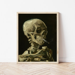 Skelett mit brennender Zigarette   Van Gogh Poster