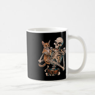 Skelett mit einer Katze Skull Kitty Halloween Men  Kaffeetasse