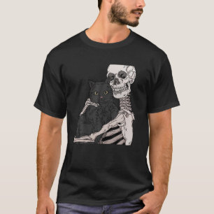 Skelett mit einer Katze T-Shirt