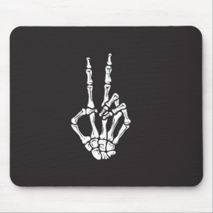 Skelett mit Friedenszeichen auf Mousepad