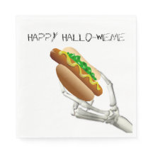 Skelett mit Hot Dog Halloween Paper Napkins