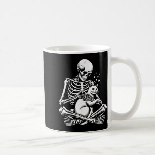 Skelett mit Katzen-Schädel-Grafik Gruselig Kaffeetasse