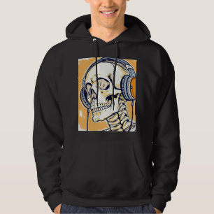 Skelett mit Kopfhörern Hoodie