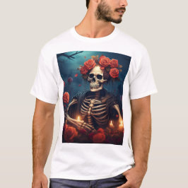 Skelett mit Krone von Rose T-Shirt