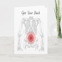 Skelett mit Rückenschmerzen für Chiropraktiker Abs