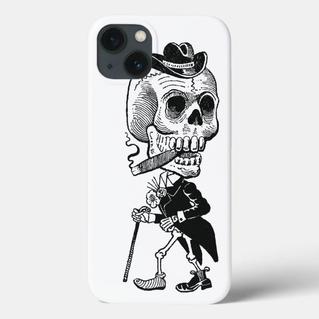 Skelett mit Zigarre Case-Mate iPhone Hülle (Rückseite)