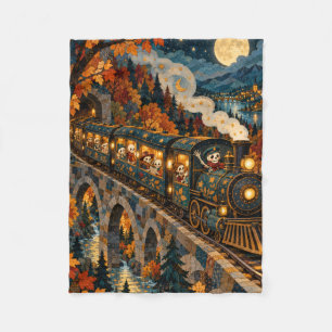 Skelett-Mitternachtszug-Halloween-Abenteuer Fleecedecke