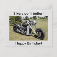 Skelett Motorrad Geburtstagskarte
