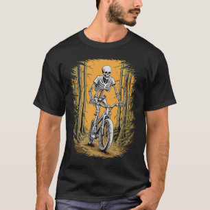 Skelett Mountain Bike Radfahrer Skeletton Hallowee T-Shirt