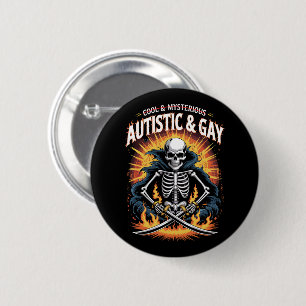 Skelett Nicht Cool Und Geheimnisvoll Autistischer Button