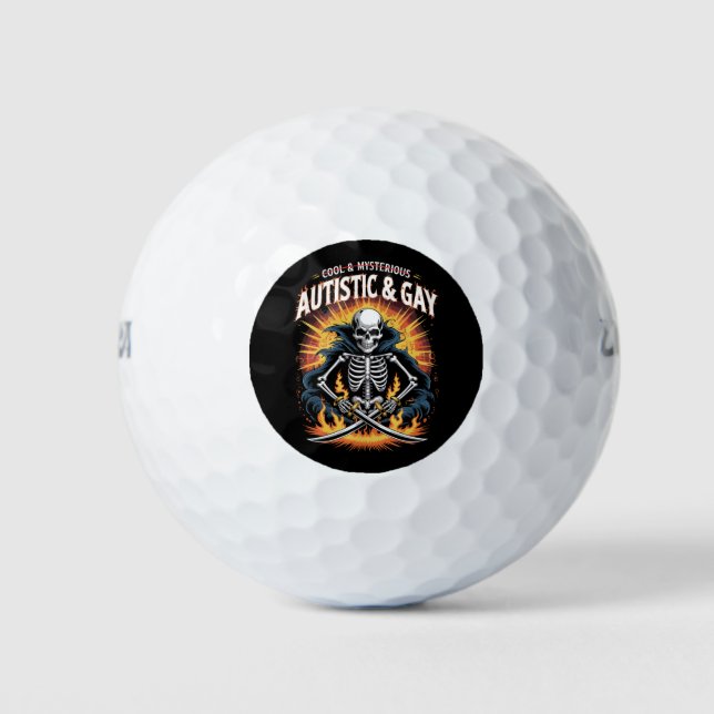 Skelett nicht Cool und mysteriös Autistische Schwu Golfball (Vorderseite)