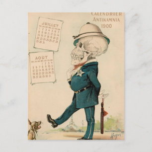 Skelett-Offizier Postkarte