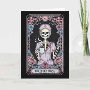 Skelett-Onkologie-Krankenschwester Tarotkarte Onko Karte
