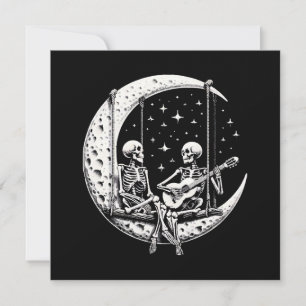 Skelett-Paar-Mond-Gitarre