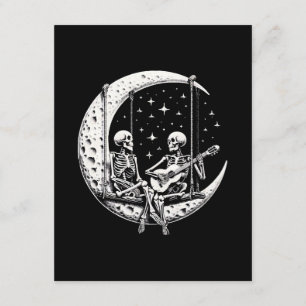 Skelett-Paar-Mond-Gitarre Begleitkarte
