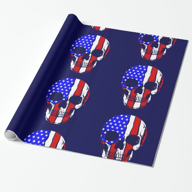 Skelett patriotisch geschenkpapier (Ungerollt)