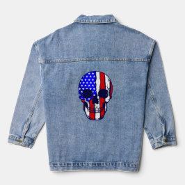 Skelett patriotisch jeansjacke
