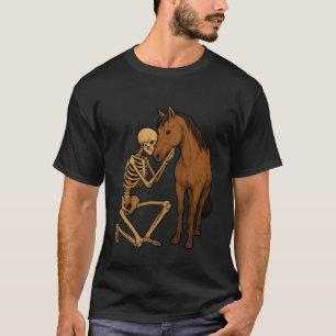 Skelett Pferd Halloween Zoo Tier Wildnis Spuk T-Shirt