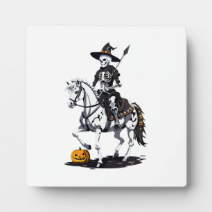 Skelett-Pferdereiter - Halloween-Skelett Fotoplatte