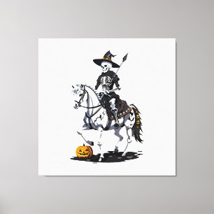 Skelett-Pferdereiter - Halloween-Skelett Leinwanddruck