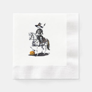Skelett-Pferdereiter - Halloween-Skelett Serviette