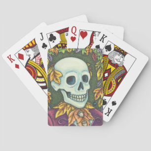 SKELETT-PORTRAIT, HALLOWEEN-SCHÄDEL-KARTENSPIEL SPIELKARTEN
