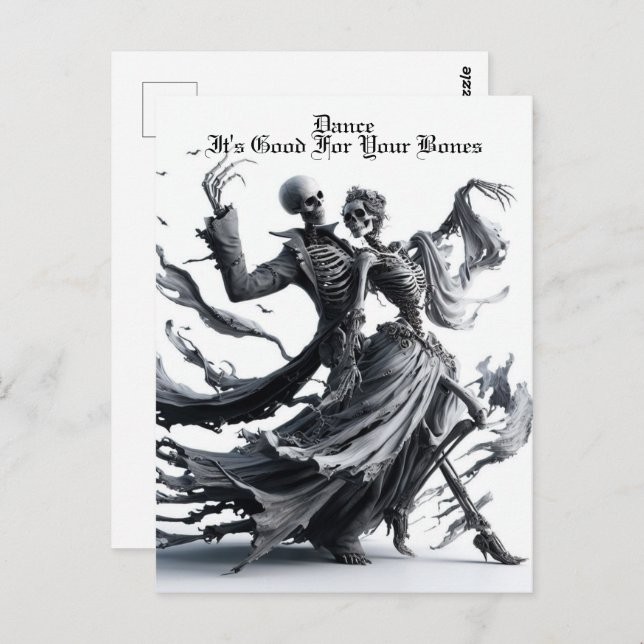 Skelett Postkarte (Vorne/Hinten)
