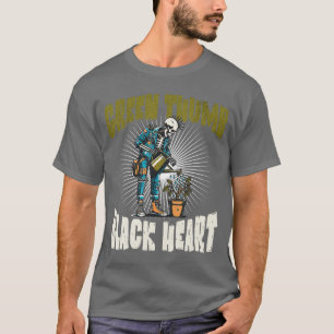 Skelett-Punk-Rock-Gärtner Halloween-Gartenarbeit T-Shirt