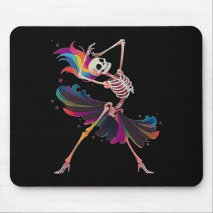 Skelett Regenbogen Ballerina Halloween Mousepad
