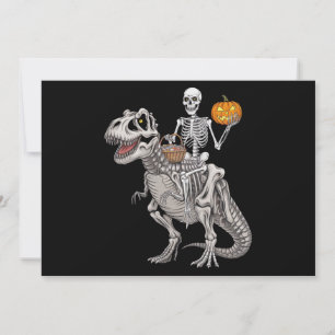 Skelett-Reit-Mumie-Dinosaurier-T-Rex-Halloween Einladung