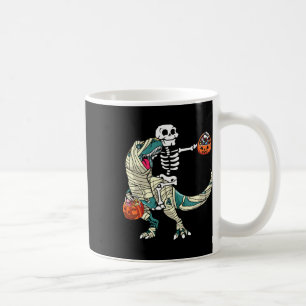 Skelett reitende Mumie Dinosaurier T Rex Halloween Kaffeetasse