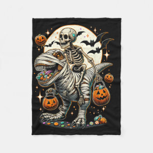 Skelett-Reitende-Mumie-Dinosaurier-T-Rex-Kinder-Ju Fleecedecke