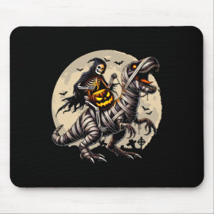 Skelett reitende Mumie Dinosaurier T Rex Kürbis Lu Mousepad