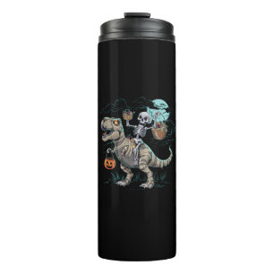 Skelett Reitender Dinosaurier T Rex Halloween Kürb Thermosbecher